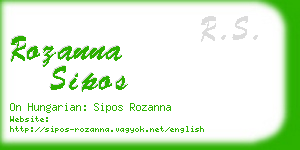 rozanna sipos business card